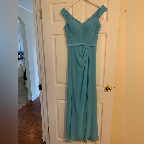 Blue Pool Bridesmaid Dress - Picture 8 of 9